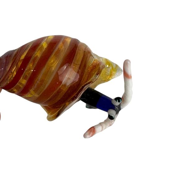 Colorful Art Glass HERMIT CRAB Hand Blown glass in shell - Picture 2 of 10
